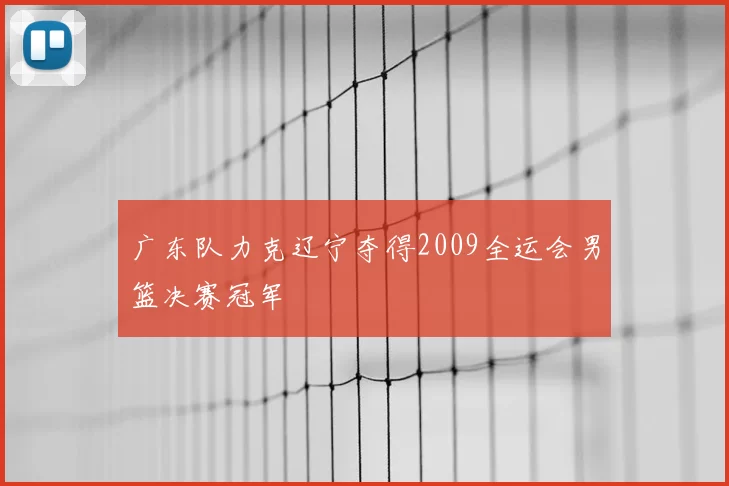 广东队力克辽宁夺得2009全运会男篮决赛冠军
